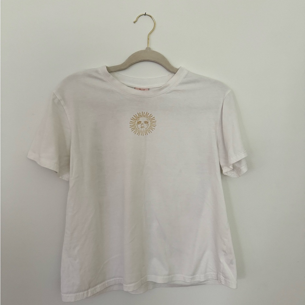 Self Esteem White Tee with Sun Graphic